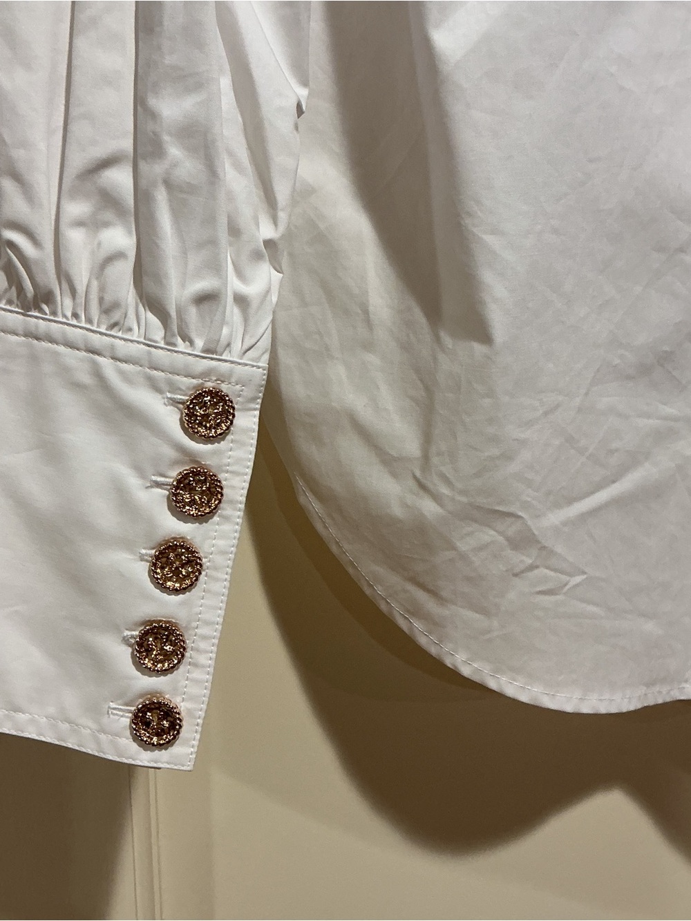 NWOT Edward Achour White Long Sleeve Shirt with Bow, Size FR 38 - Picture 6 of 7